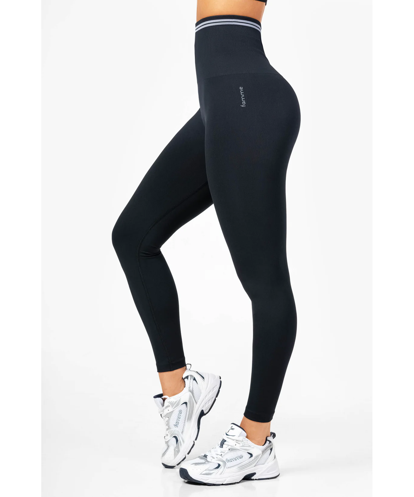 Famme Suave High Waisted Leggings Black, GymWear UK