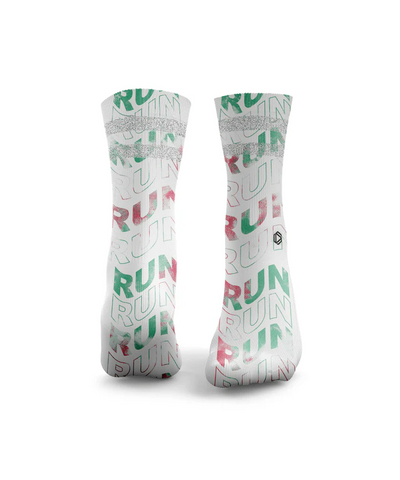 HEXXEE Run Run Run Tie Dye Socks Red/Green