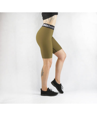 Combat Dollies Khaki Blok Long Gym Shorts