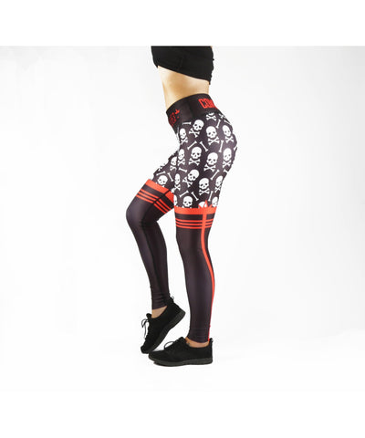 Combat Dollies Skull & Crossbones Fitness Leggings